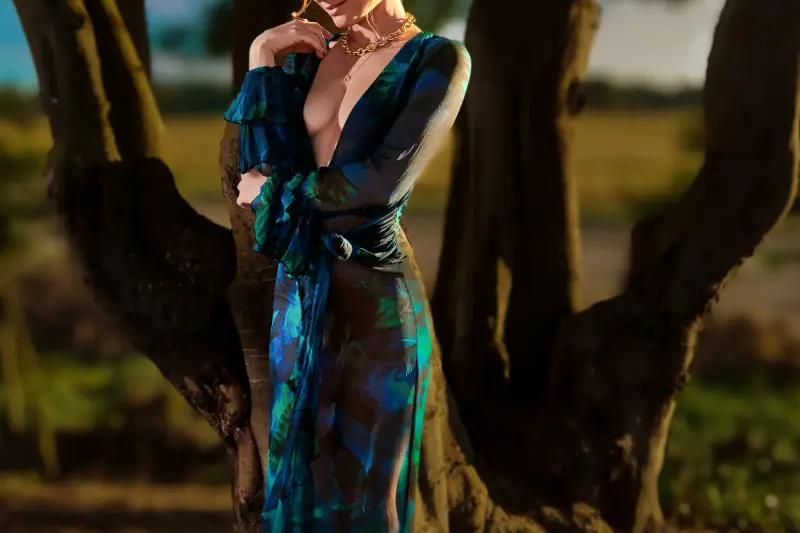 A high-class escort companion dressed for an elegant evening with Top Companions